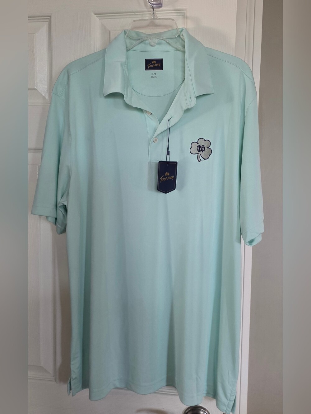 NWT Tourney Notre Dame Mint Green Polo Golf Shirt XL